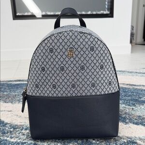 Tommy Hilfiger Navy Patterned Dome Backpack